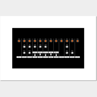 808 Drum Machine Controls (Orange Knobs) Posters and Art